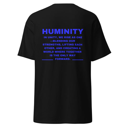 HUMINITY Shirt Blue logo - Unisex